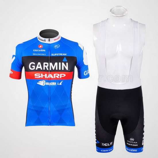 2012 Maillot Garmin Tirantes Mangas Cortas celeste